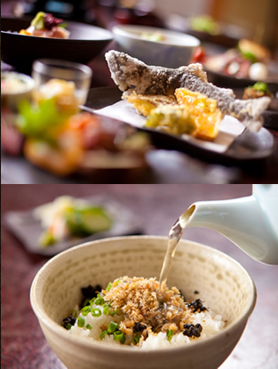 翡翠之庄オリジナルエノハ料理の数々